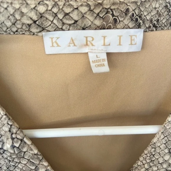 Karlie Ruffle Python Print Snap Front Dress - Picture 3 of 10